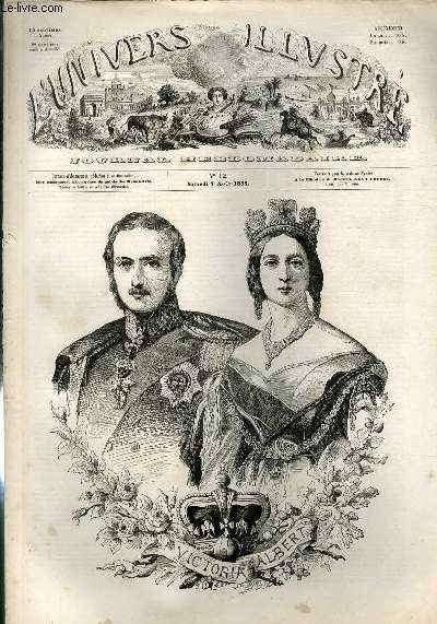 L'UNIVERS ILLUSTRE - PREMIERE ANNEE N° 12 - Victoria - …