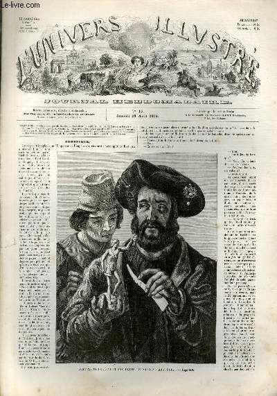 L'UNIVERS ILLUSTRE - PREMIERE ANNEE N° 15 - Benvenuto Cellini …