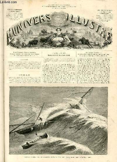 L'UNIVERS ILLUSTRE- NEUVIEME ANNEE N° 579 Navire surpris par un …