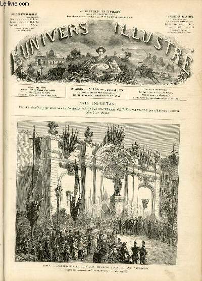 L'UNIVERS ILLUSTRE - VINGTIEME ANNEE N° 1163 - Nancy, Inauguration …
