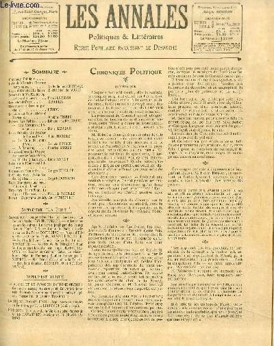 LES ANNALES POLITIQUES ET LITTERAIRES N° 1074 (1er semestre) Pages …
