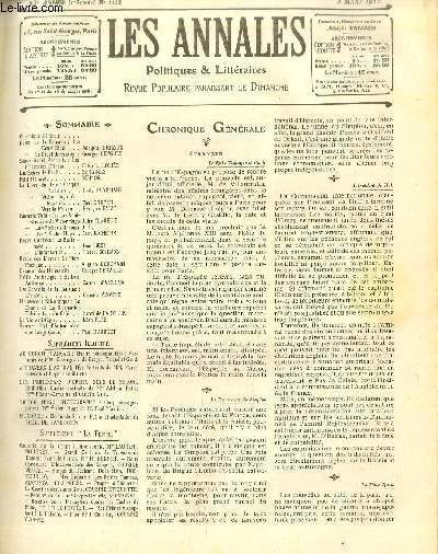 LES ANNALES POLITIQUES ET LITTERAIRES N° 1132 (1er semestre) Souvenirs …