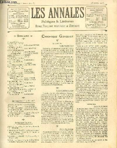 LES ANNALES POLITIQUES ET LITTERAIRES N° 1139 (1er semestre) Physionomies …