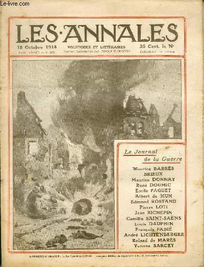 LES ANNALES POLITIQUES ET LITTERAIRES N° 1634 Gravure en noir …