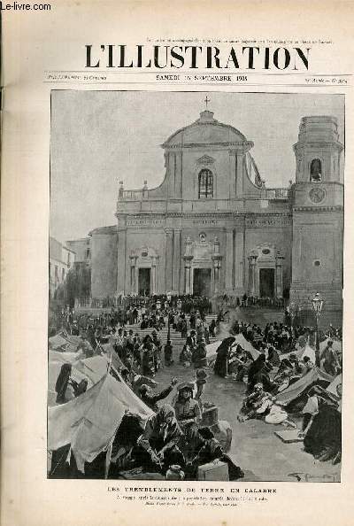 L'ILLUSTRATION JOURNAL UNIVERSEL N° 3264 - Gravures: les tremblements de …