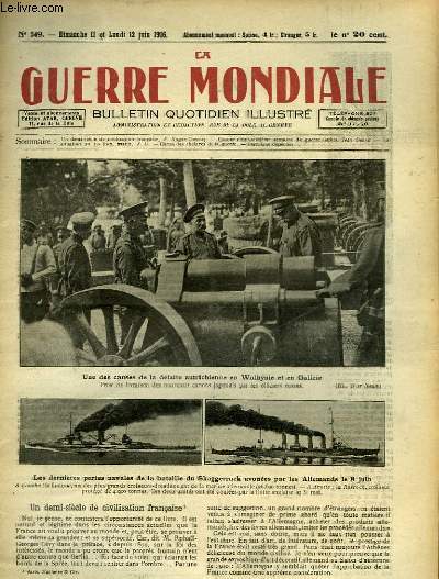 LA GUERRE MONDIALE - BULLETIN QUOTIDIEN ILLUSTRE - N°549