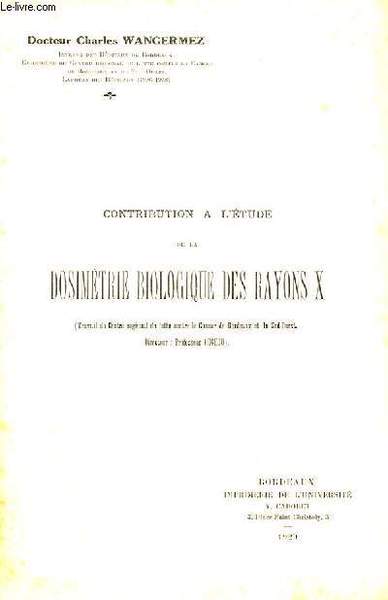 CONTRIBUTION A L'ETUDE DE LA DOSIMETRIE BIOLOGIQUE DES RAYONS X