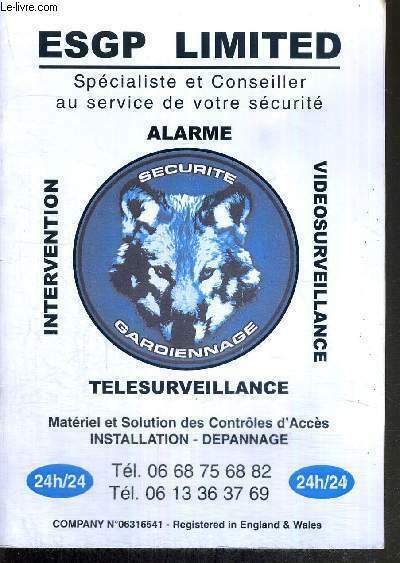 1 BROCHURE : ESGP LIMITED - TELESURVEILLANCE - ALARME - …
