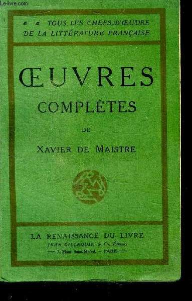 Oeuvres complètes Collection Tous les chefs d'oeuvre de la littérature …