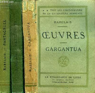Oeuvres Gargantua Pantagruel 3 tomes Collection Tous les chefs d'oeuvre …