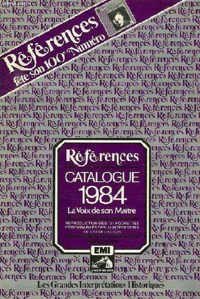 REFERENCES, N� 100, CATALOGUE 1984