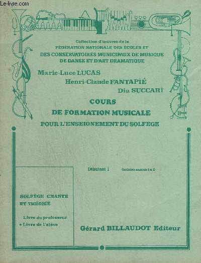 COURS DE FORMATION MUSICALE POUR L'ENSEIGNEMENT DU SOLFEGE - DEBUTANT …