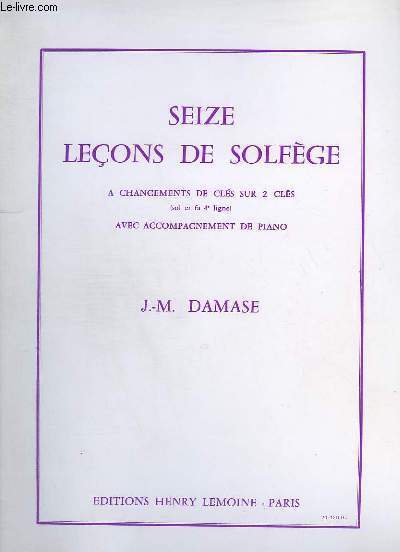 SEIZE LECONS DE SOLFEGE - A CHANGEMENTS DE CLES SUR …