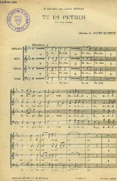 TU ES PETRUS - 4 VOIS MIXTES.