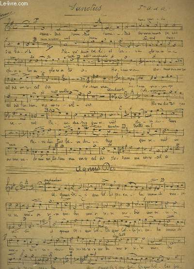 SANCTUS + AGNUS DEI - COPIE DE PARTITION MANUSCRITE.