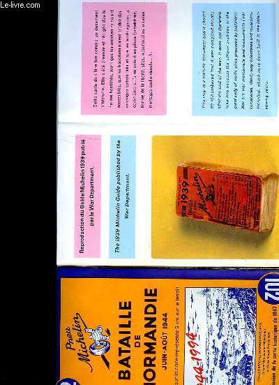 CARTE MICHELIN N�102 REPRODUCTION BATAILLE DE NORMANDIE JUIN-AOUT 1944
