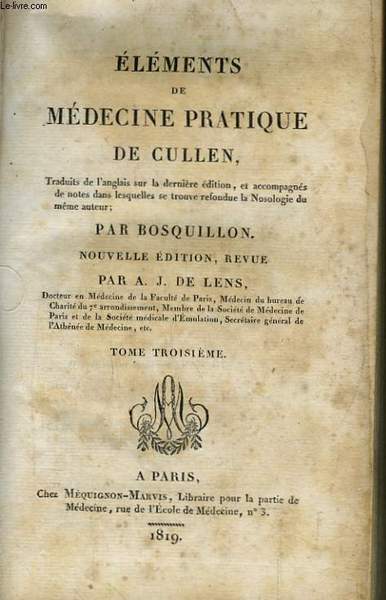 Eléments de Médecine Pratique. TOME 3