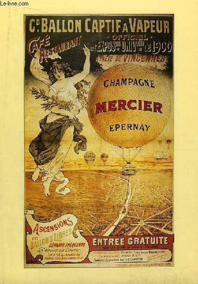 Carte publicitaire des Champagne Mercier d'Epernay - " Ballon Captif …