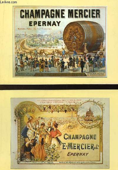 Lot de 4 cartes publicitaires des Champagnes Mercier : " …