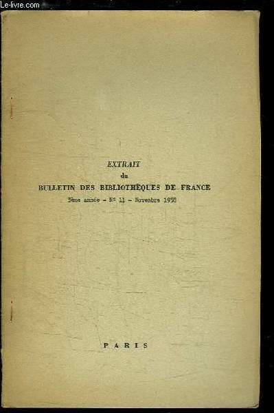 Techniques Modernes du Prêt (Extrait du Bulletin des Bibliothèques de …