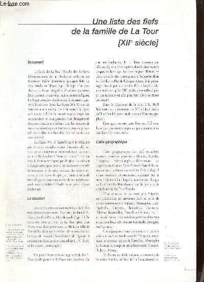 Une liste des fiefs de la famille de La Tour …