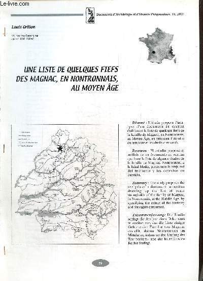 Une liste de quelques fiefs des Magnac, en Nontronnais, au …