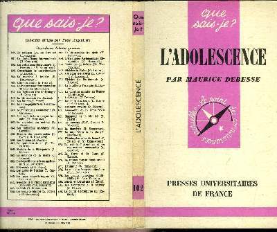 Que sais-je? N° 102 L'adolescence