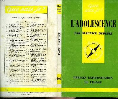 Que sais-je? N° 102 L'adolescence