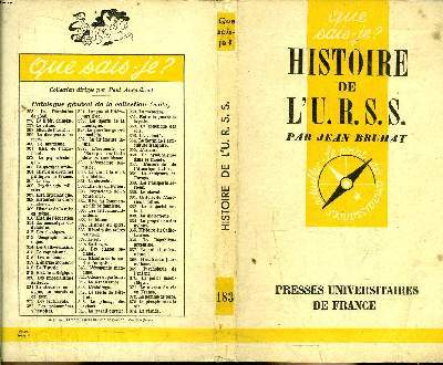 Que sais-je? N° 183 Histoire de l'U.R.S.S.