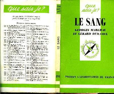 Que sais-je? N° 194 Le sang