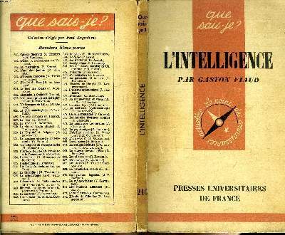 Que sais-je? N° 210 L'intelligence
