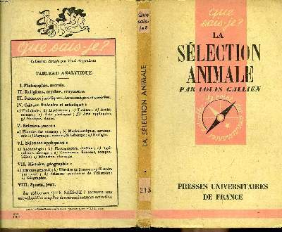 Que sais-je? N° 215 La sélection animale