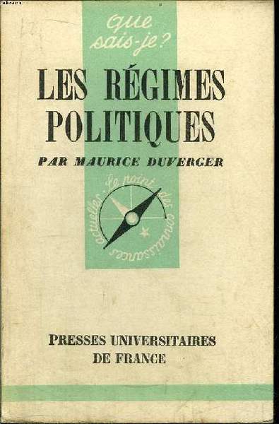 Que sais-je? N° 289 Les régimes politiques