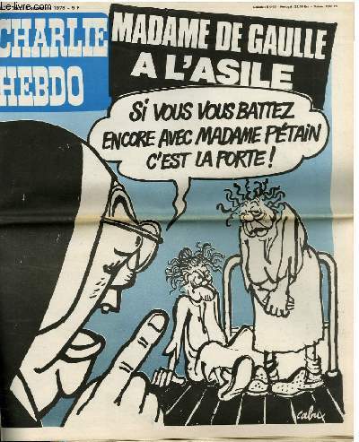CHARLIE HEBDO N°417 - MADAME DE GAULLE A L'ASILE "SI …