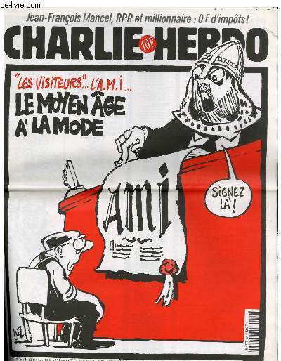 CHARLIE HEBDO N°296 - "LES VISITEURS" L'A.M.I . LE MOYEN …