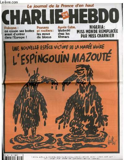 CHARLIE HEBDO N°545 - UNE NOUVELLE ESPECE VICTIME DE LA …