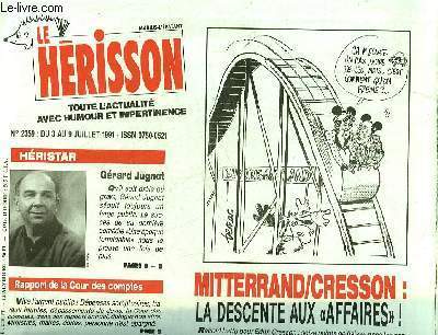 MARIUS L'EPATANT HERISSON N°2359 - MITTERAND/CRESSON : LA DESCENTE AUX …