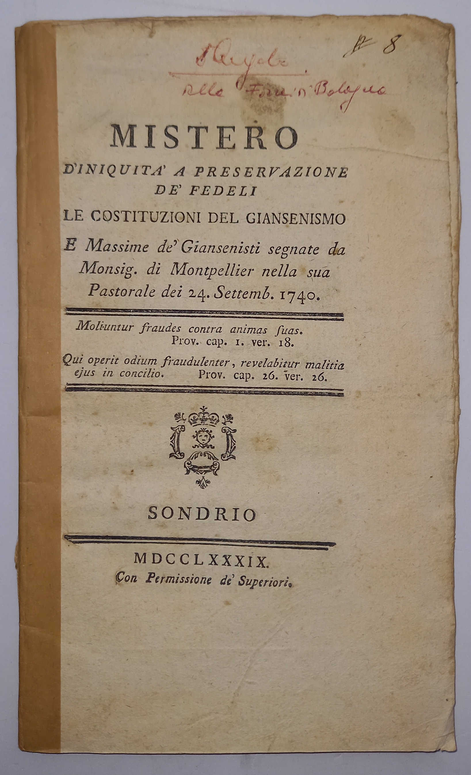 MISTERO D'INIQUITA' A PRESERVAZIONE DE' FEDELI LE COSTITUZIONI DEL GIANSENISMO …