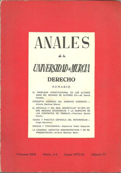 ANALES DE LA UNIVERSIDAD DE MURCIA. DERECHO