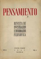 PENSAMIENTO REVISTA DE INVESTIGACION E INFORMACION FILOSOFICA