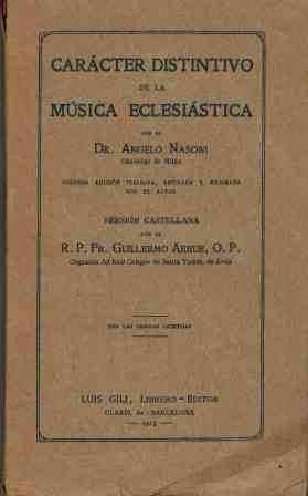 CARACTER DISTINTIVO DE LA MUSICA ECLESIASTICA