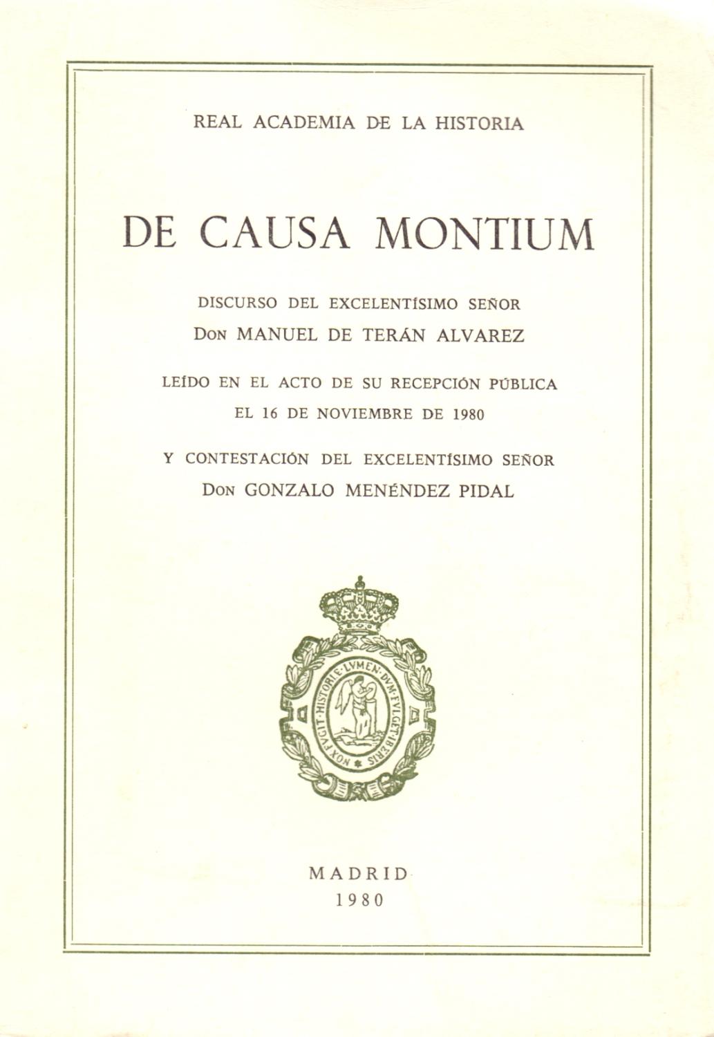 DE CAUSA MONTIUM