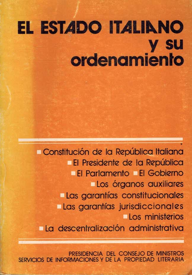 EL ESTADO ITALIANO Y SU ORDENAMIENTO