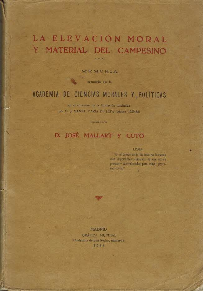 LA ELEVACION MORAL Y MATERIAL DEL CAMPESINO