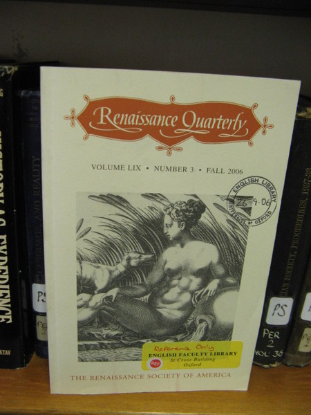 Renaissance Quarterly: Vol. LIX, Number 3, Fall 2006