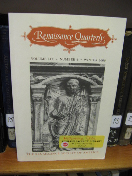 Renaissance Quarterly: Vol. LIX, Number 4, Winter 2006