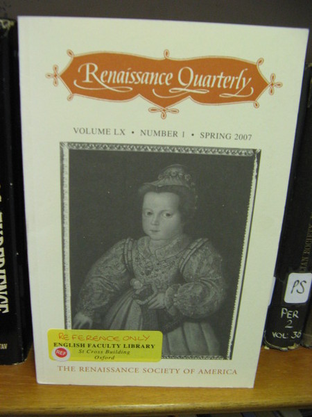 Renaissance Quarterly: Vol. LX, Number 1, Spring 2007