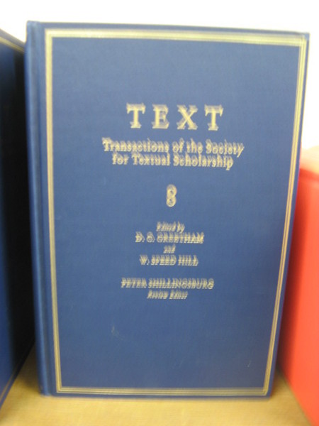 Text: Transactions of the Society for Textual Scholarship; Volume 8