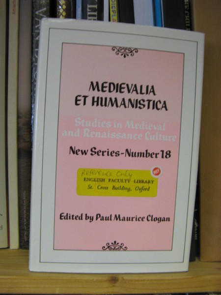 Medievalia et Humanistica: Studies in Medieval & Renaissance Culture: New …