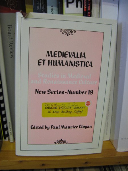 Medievalia et Humanistica: Studies in Medieval & Renaissance Culture: New …